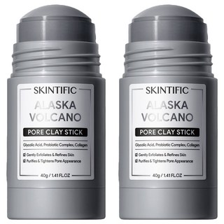 Skintific 阿拉斯加火山木炭深層毛孔清潔泥膜棒 40g, 2瓶