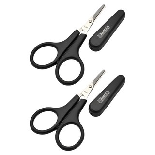 KAI 貝印 Groom安全鼻毛剪刀 附蓋 薄刃安全設計, HC-1751, 2支