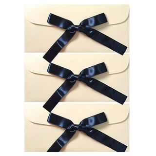 투영디자인 네이비 리본 펄 돈 봉투, 소프트크림, 3개