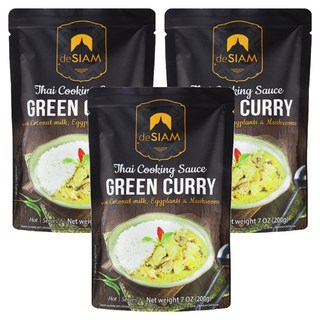 deSIAM 泰式綠咖哩調理醬包, 200g, 3包
