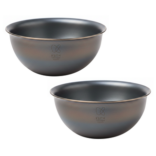 Keith Titanium 鎧斯 TPVG硬質氧化雙層鈦茶杯 Ti3936 2入組 容量45ml 尺寸6.7 x 3.2cm, 銀黑色, 1組