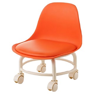 靠背萬向輪矮凳 PP+PU+海綿材質 45x38x20cm, 顏色隨機, 1個