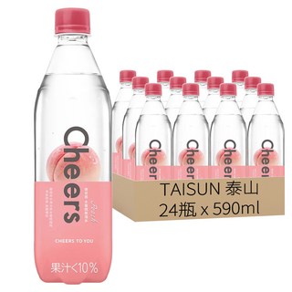 TAISUN 泰山 Cheers Peach 水蜜桃氣泡水, 24瓶, 590ml