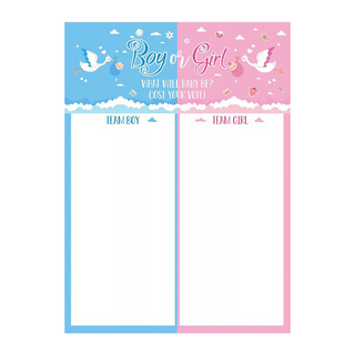 性別投票海報 36張性別投票貼紙, 白色送子鳥