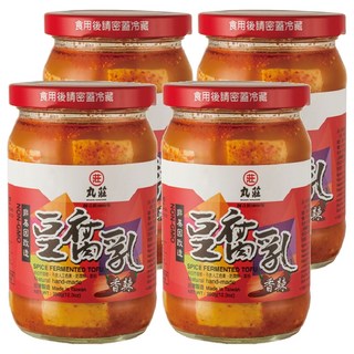 丸莊醬油 香辣豆腐乳 350g 非基因改造 天然手工製作, 4罐