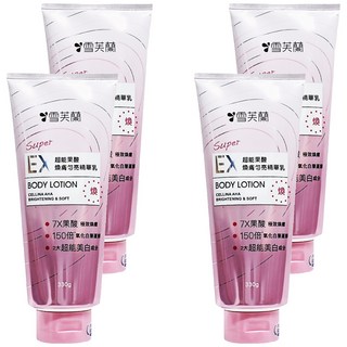 雪芙蘭 SUPER超能果酸煥膚勻亮精華乳 7X果酸 150倍氧化煥原酶 2大超能美白成分, 330g, 4條