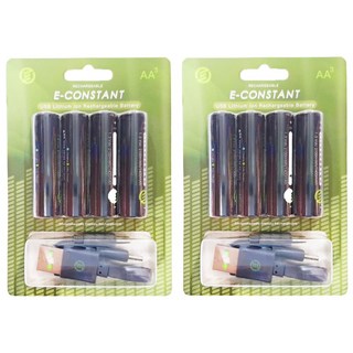 E-CONSTANT 恆旭 USB可充式鋰離子電池組 AA 3號電池 Type-C便攜充電 高循環次數 無記憶效應, 4顆, 2組
