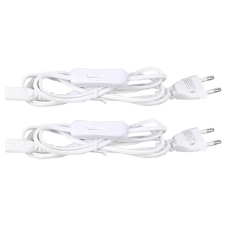 T5專用電源線附開關, 150cm, 白色, 2個