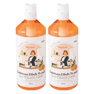 Tamsaa 蔬果碗盤清潔液 葡萄柚香, 750ml, 2瓶