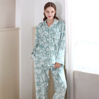 LAURA ASHLEY 女性紫丁香貂皮絨九分睡衣套組