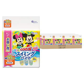 GOO.N 大王 日本境內版 米奇米妮款 戲水褲/尿布 男女適用, M, 144片
