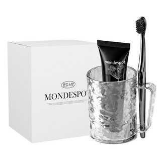 몬드스팟 투명 호텔 울퉁불퉁 욕실 양치컵 YY57496, 블랙, 1개