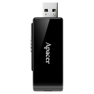 Apacer 宇瞻 AH350 伸縮式隨身碟 USB 3.2 Gen 1高速傳輸 64GB 隱藏式側推鍵設計 超薄輕巧, 1個