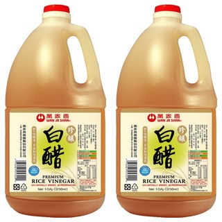 萬家香 珍釀白醋 100%純釀造, 絕不使用冰醋酸, 不添加人工調味料, 3.75L, 2瓶