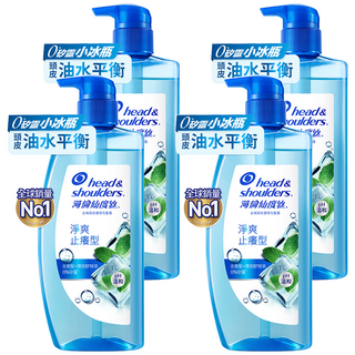 head&shoulders 海倫仙度絲 去屑護理洗髮露 淨爽止癢, 72小時控油X保水X蓬鬆, 含冰感薄荷精粹 親膚級果酸精華, 650g, 4瓶