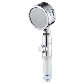 頂規三段可調控蓮蓬頭 360度旋轉 一鍵止水 過濾淨水, 1個, 銀色