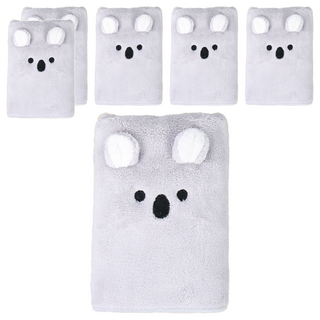 珊瑚絨毛巾 30 x 80cm, 灰色無尾熊, 6入