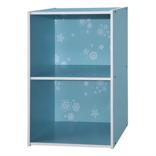 EASYHOME 花系列 兩層開放式收納櫃, 1200BL 藍色, 60 x 42 x 28.5.cm