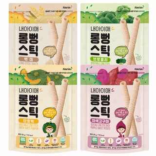 Naeiae 孩童綜合米棒組 4種口味, 糙米口味+紫薯口味+南瓜口味+花椰菜口味, 120g, 1組