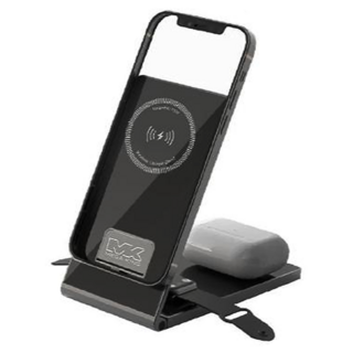 MEGA KING 三合一磁吸折疊無線充電支架 15W快充 多設備兼容 180度調整, 黑色, 1個