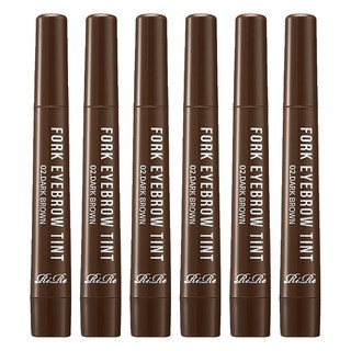 RiRe 防水四叉染眉筆 防汗 耐油, 02 深棕色, 6支