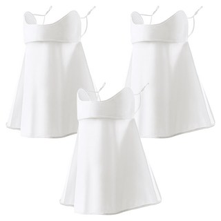 小麥購物 冰絲防曬面罩 E128 48g, 白色, 3個