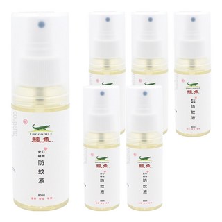 鱷魚 安心植物防蚊液, 80ml, 6瓶