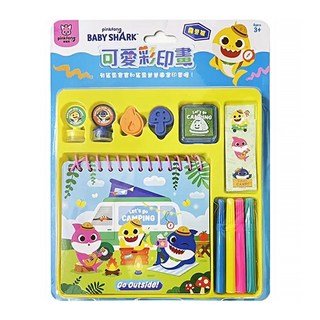 BABY SHARK 鯊魚寶寶 可愛彩印畫，造型圖章 塗鴉插畫 培養色彩敏銳度 訓練手部肌肉 適合36個月以上寶寶, 根華