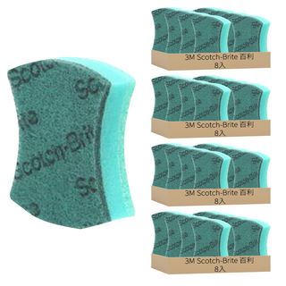 3M Scotch-Brite 百利 Basic 多用途三層雙面海綿菜瓜布, 8入, 4包