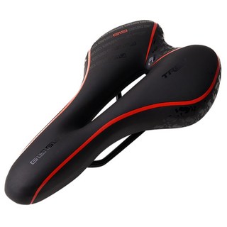 TREX 高級雙重緩衝凝膠無痛自行車坐墊, 1個, 紅色