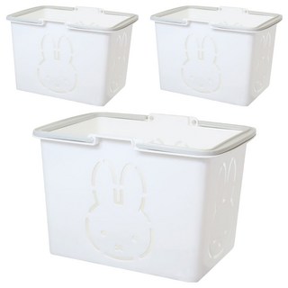 Miffy 米飛兔 塑膠手提籃, 白色, 3個