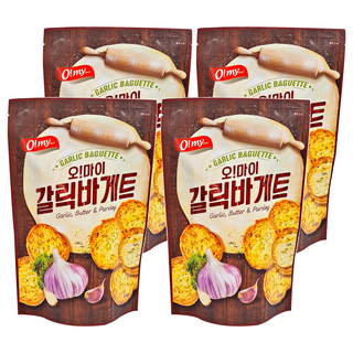 O my food 歐邁福 法式麵包餅乾 香蒜奶油口味, 80g, 4包