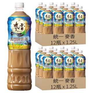 統一 麥香 阿薩姆奶茶, 1.25L, 24瓶