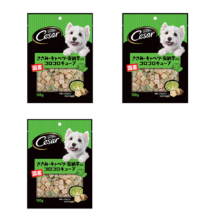 西莎 點心系列 狗零食, 日本直送進口 添加蔬菜成分 多種美味口味, 雞肉佐甘藍與安納芋口味, 100g, 3包