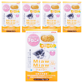 MIAWMIAW 妙喵 主食軟包 12包 專利A-I胜肽 減壓 提升適口性 幼貓適用, 雞肉 + 鰹魚, 70g, 60包