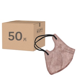 淨新科技 3D立體細耳成人醫療口罩, 50片, 1盒, 藕粉色