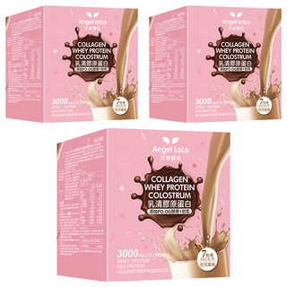 Angel LaLa 天使娜拉 日本PO.OG膠原初乳乳清蛋白 無糖可可 Set 7包, 210g, 3盒