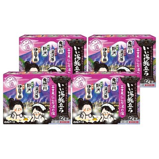 Hakugen Earth 白元 入浴劑 富士見湯系列 14包 6大主題地名湯 獨立包裝 便攜乾燥防潮, 300g, 4盒