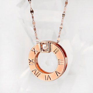 JuriEtte 14K/18K女款日常鑲鑽數字in金項鍊+贈品戒指+購物袋