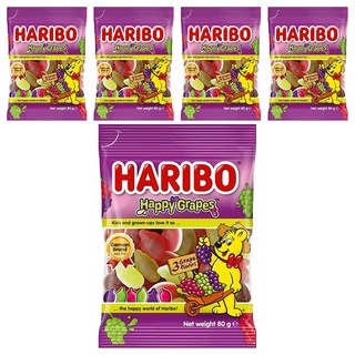 HARIBO Happy Grapes 葡萄風味Q軟糖, 80g, 5包