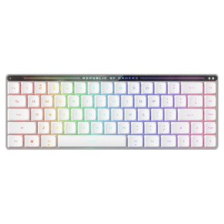 ASUS 華碩 REPUBLIC OF GAMERS RX 矮軸 65% 無線電競鍵盤 306 x 110 x 26.5mm 595g, ROG Falchion RX, 青軸, 白色