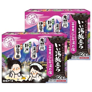 Hakugen Earth 白元 入浴劑 富士見湯系列 14包 6大主題地名湯 獨立包裝 便攜乾燥防潮, 300g, 2盒