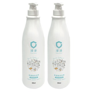 Clean Clean 淨淨 真濃縮洗衣精, 清新棉花香, 800ml, 2瓶