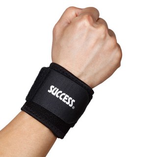 SUCCESS 成功 涼感可調式護腕, 纏繞綁帶設計 提升穩固性 適用多種運動, 腕部圓周16~22cm, 黑色, 1個