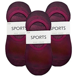 儂儂 花紗隱形襪 運動足套, 酒紅色, 22~24cm