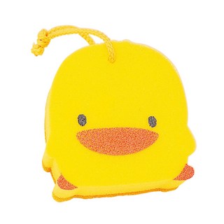 PiYOPiYO 黃色小鴨 小鴨造型雙層沐浴海棉 W11*L11*H3.5cm, 黃色, 1個