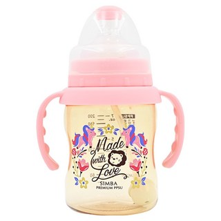 Simba 小獅王辛巴 桃樂絲心願PPSU自動把手寬口葫蘆小奶瓶 S61874 0歲以上, 獨角獸之夢 蜜粉色, 200ml, 1個