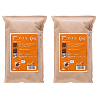 出雲屋炭八 櫥櫃專用寬版調濕木炭 中袋 象牙米 日本, 100g, 1L, 2個