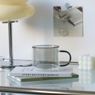 goodliving Home Cafe雙層玻璃馬克杯 250ml, 灰色, 1個