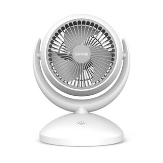 DIKE 自動擺頭USB充電式風扇, 6吋, 4000mAh電池, USB-C充電, 低噪音, DUF320, 白色